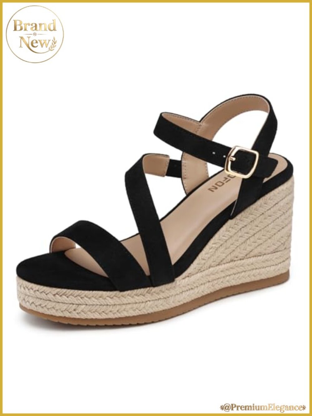 TEMOFON Wedge Sandals for Women Platform Espadrille Slingback Suede